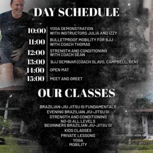 Temple BJJ Soft Opening Schedule